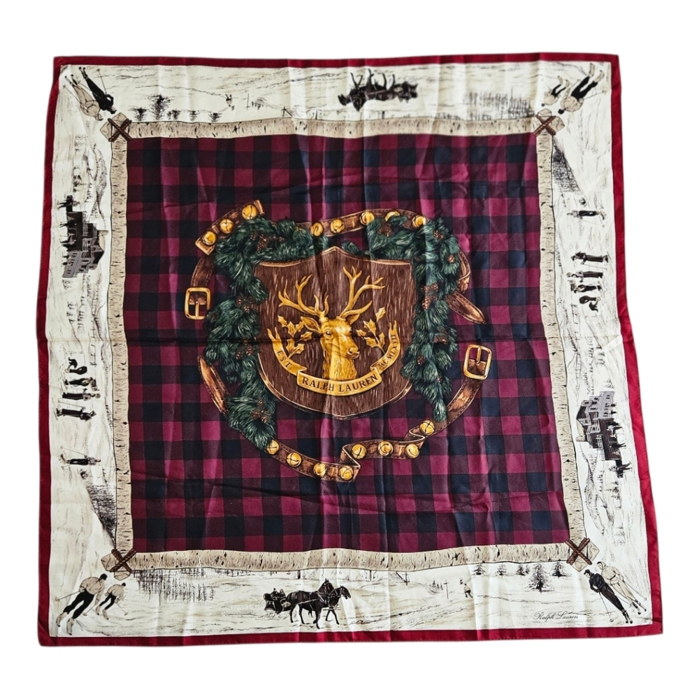 Rare Vintage Ralph Lauren Silk Scarf 35"